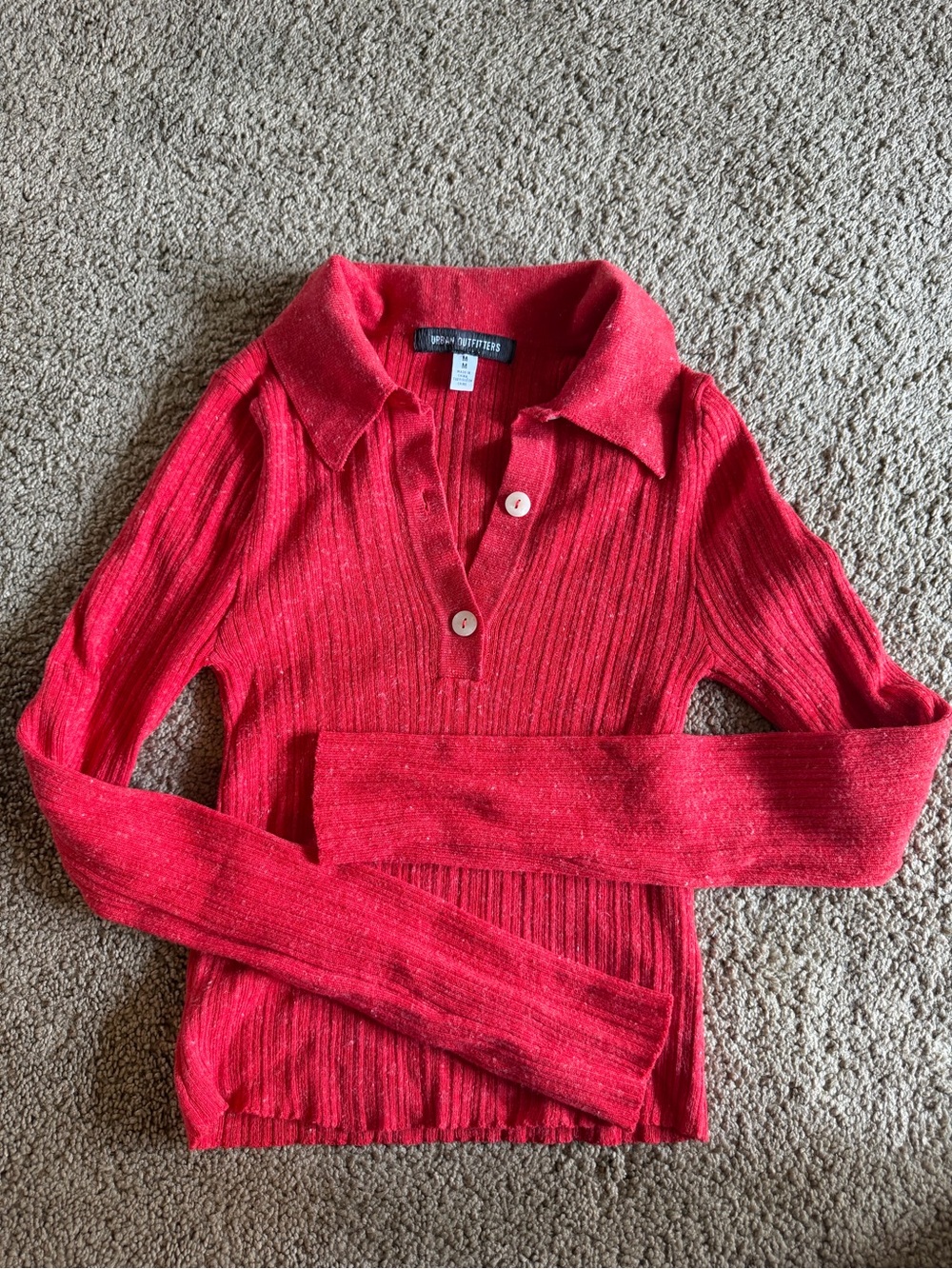 Urban Outfitters Knit Ribbed Polo Sweater - Women's